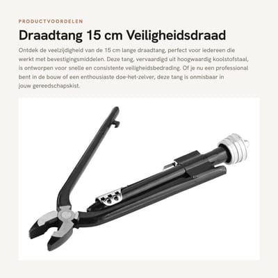 Dailygoods- Draadtang 15 cm - Veiligheidstang - Koolstofstaal - Vergrendeling - Harde constructie - Snelle bevestiging - Kniptang
