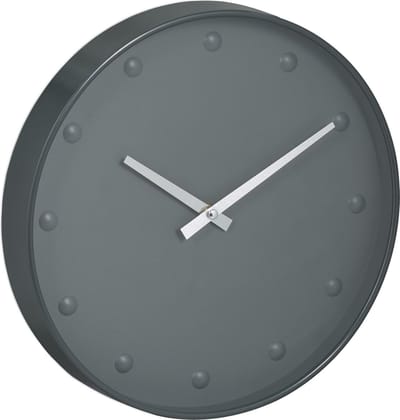 wandklok - 30 cm - kunststof - analoog - woonkamer - keuken - grijs