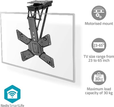 Nedis SmartLife Motorised TV Ceiling Mount | 23 - 65 " | Maximum supported screen weight: 30 kg - Max 30 kg - recommended for 65"