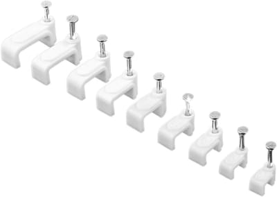 Kabelclips - Spijkerclips - Kabelbeheer - Eenvoudige Bevestiging - 100 stuks - Wit