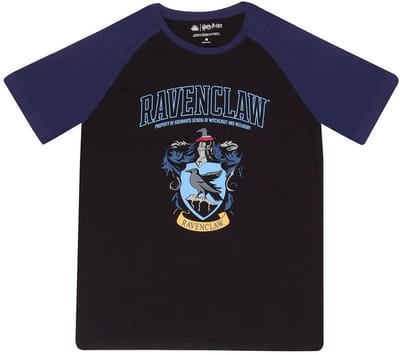 Harry Potter Ravenclaw House Raglan T-Shirt HAR08788BVB Black/Blue-M