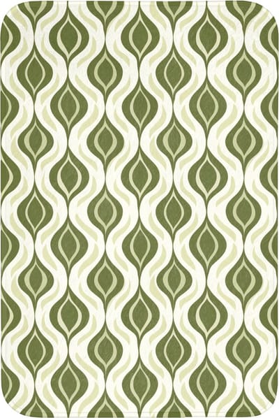 Badmat 60x90 cm - Antislip - Patroon - Retro - Groen - Badmatten voor badkamer - Badkamermat - Douchemat - Badkamer mat