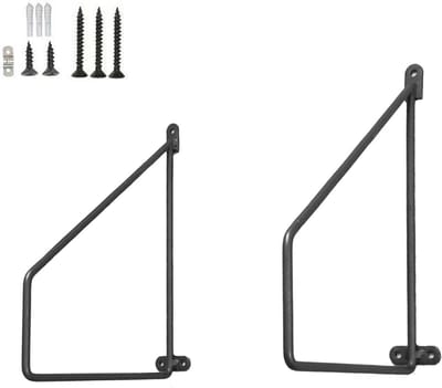 Plankdragers Set - Wandsteunen Stevig - Opbergen Decoratie - Zwaar Belastbaar - 35 cm - Zwart