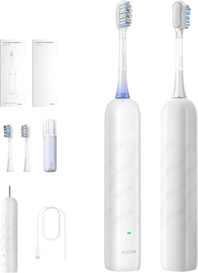 Elektrische Tandenborstel - Oplaadbare Poetser - Mondhygiëne Verbeteren - Intuïtieve Drukdetectie - 22 cm - Wit