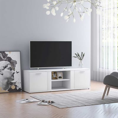 vidaXL - Tv-meubel - 120x34x37 - cm - bewerkt - hout - wit