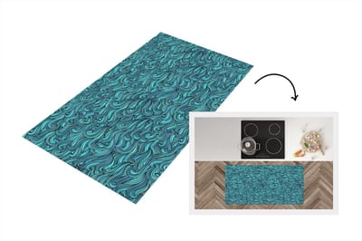 Keukenloper - Loper keuken - Waves - Patronen - Water - 120x60 cm - Keukenloper vinyl