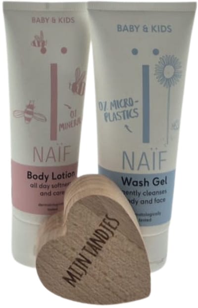 Naif Baby Verzorging Kraamcadeau & Bewaardoosje voor tanden – Luxe Verzorgingsset | Wellness Giftbox | Verwen Cadeaupakket voor Baby's