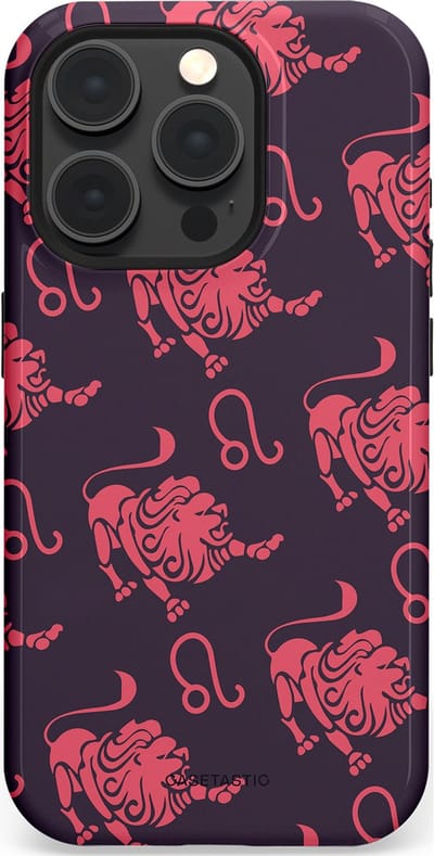Casetastic Hoesje Geschikt voor Apple iPhone 15 Pro Magsafe - Stijlvolle Beschermende Duo-layer Case - Zodiak leeuw
