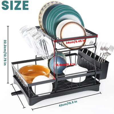 Betaalbare Goederen® Droogrek keuken - 2 tier - droogrek hangend - afdruipplank - droogrek - afdruiprek - afwasrek