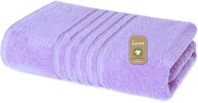 Lavea® 1 Saunahanddoek 80x200 cm van 100% biologisch katoenen badstof, zacht en absorberend, voor thuis, hotel en spa – ook ideaal als douchehanddoek – Lichtlila