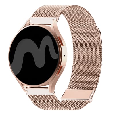 Premium Milanees bandje - Smartwatch bandje geschikt voor universeel 20 mm aansluiting - Rose Gold