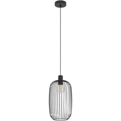 Eglo Industriële Hanglamp Lodods - Zwart - Metaal - 22cm - E27