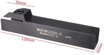 Dailygoods- Draaiplaathouder MGEHR2020-2 - Klemhouder - 42Kr - Inzetstukken MGMN200-G - Schroefsleutel - Totale lengte 125 mm - Snijhouder