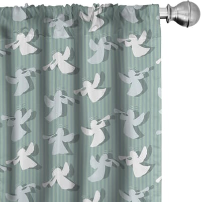 ABAKUHAUS Engel-Gordijnen – 2x75x225 cm – Gestreepte microvezel