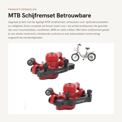 Dailygoods - MTB Schijfremset - Betrouwbare Schijfremklauwen - Voor Mountainbike en Racefiets - Hoogwaardige Remprestaties - Duurzaam en Betrouwbaar -...