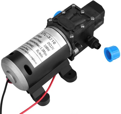 Dailygoody - 12V DC Diaphragm Waterpomp - Zelfaanzuigende Pomp - Hoge Druk - 8L/min - Intelligente Drukschakelaar - Voor Auto-was en Zonne-energie Toe...