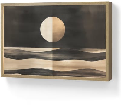 Wandlamp 60x40 cm - Oplaadbaar - Maan - Cirkel - Goud - Wandlampen binnen woonkamer - Slaapkamer lamp - Decoratieve nachtlamp - Vloerlamp draadloos