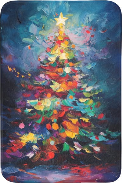 Badmat 60x90 cm - Antislip - Kerstboom - Kerst - Abstract - Kleurrijk - Badmatten voor badkamer - Badkamermat - Douchemat - Badkamer mat