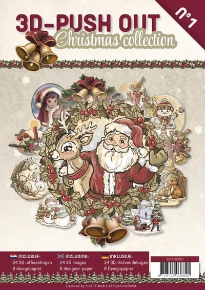 Kerst Boek 3D-Uitdrukvel Push-Out Yvonne Creations