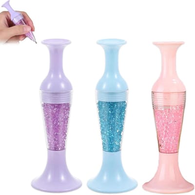 Diamant Schilder Pen - Parel Dispenser - Knutselen Maken - Bloempot Stijl - 3 Stuks - Zwart
