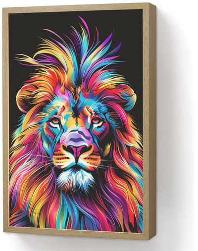 Wandlamp 40x60 cm - Oplaadbaar - Leeuwen - Kleurrijk - Zwart - Dieren - Wandlampen binnen woonkamer - Slaapkamer lamp - Decoratieve nachtlamp - Vloerlamp draadloos