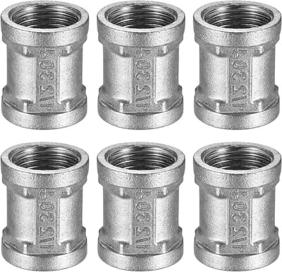 6 Stuks 1/2 Inch RVS Slang, 1/2" Vrouwelijke BSP Draadverbinding, Verminder Clutch Aansluitingen voor Duurzame Verbindingen