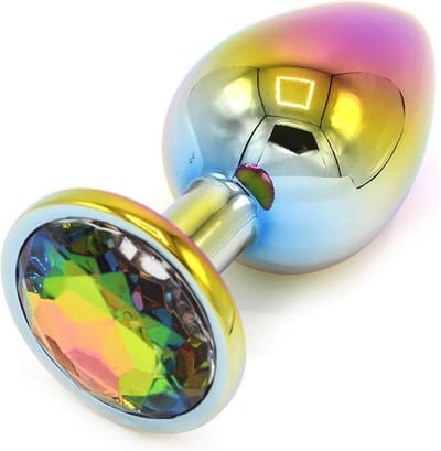 Kiotos - Rainbow Buttplug Aluminium Met Siersteen