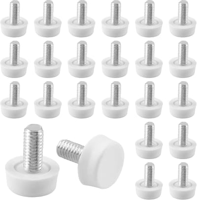 Meubelstellers - Verstelbare poten - Stabiele meubels - Anti-kras zool - M6 x 15mm - Wit