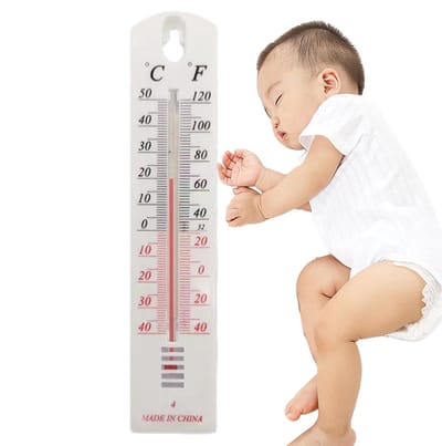 Temperatuurmeter - Weerthermometer Binnen - Temperatuur Meten - Breed Meetbereik - 21.8 x 4.6 cm