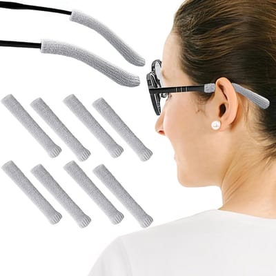 4 paar brillenpootbeschermers, antislip brillenhoesjes, antislip elastische brillenaccessoires, geschikt voor brillen.Grijs