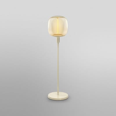 OSRAM DECOR STICK SHORT grondlamp, 1 x E27, beige, edelstaal, individuele verlichtingsscenario's, ideaal voor woonruimtes, schakelaar met voetbediening, modern ontwerp, E27-lampvoet, decoratief