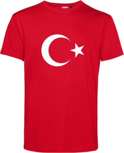 T-shirt Vlag Turkije | WK 2026 |Turkije tshirt | Shirt Turkije Vlag | Rood | maat XS