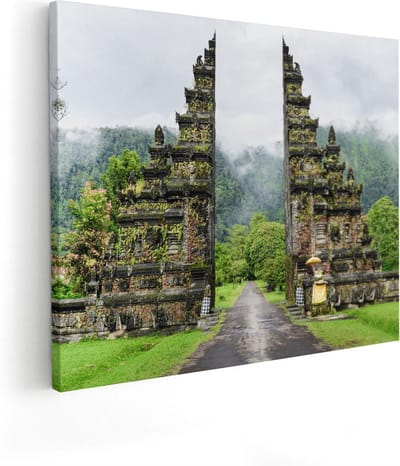 Artaza Canvas Schilderij Bali - 50x40 cm - Muurdecoratie Indonesie - Wanddecoratie Bergen - Kamer Accessoires