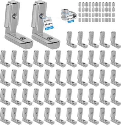Hoekverbindingen Aluminium - T-groef Bevestiging - Profiel Montage - Zware Kwaliteit - 3030 M6 - Zilver