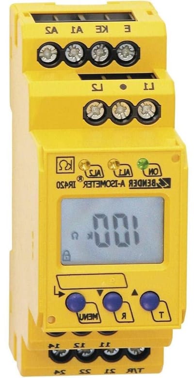 Isolatieweerstandsmeter - Foutdetector - Netwerkbewaking - Zelfbewakend - 1-200 kΩ - Grijs