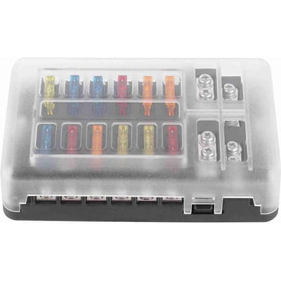 12-circuit zekeringkast blokhouder LED-indicatielampje MNI-motor voor auto, jacht, marine, boot gray