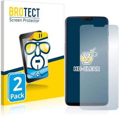 BROTECT - Screenprotector voor OnePlus 6 - Folie Beschermfolie transparant 2 Stuks