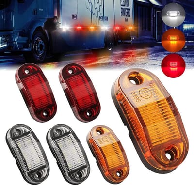 LED Positielampen Aanhanger - Markeringslichten Zijverlichting - Voertuig Verkeersveiligheid - Volledig Verzegelde ABS Behuizing - 6 stuks - Wit Rood Amber