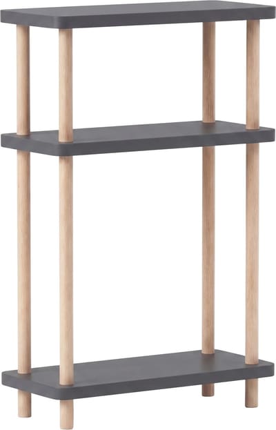 Staand rek Nampernu 62x40x18 cm met deur opbergvakken antracietgrijs [en.casa]