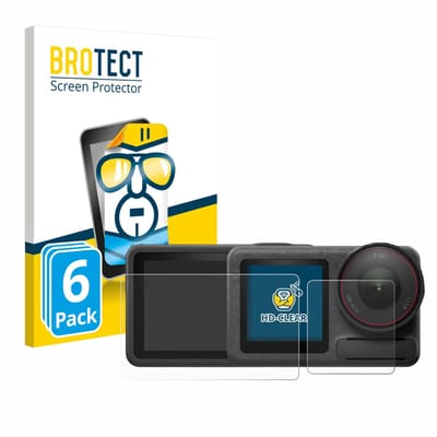 BROTECT - Screenprotector voor DJI Osmo Action 5 Pro - Folie Beschermfolie transparant 6 Stuks