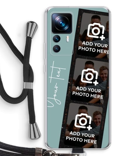 Gepersonaliseerd - Case Company® - Hoesje met koord geschikt voor Xiaomi 12T hoesje met Koord - Filmrol N°1 - Telefoonhoesje met Zwart Koord - Bescherming aan alle Kanten en Over de Schermrand