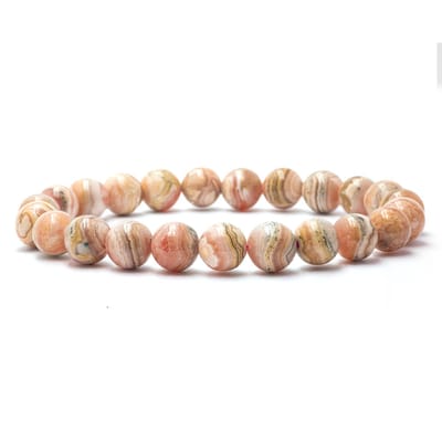 Bixorp Gems Rhodochrosiet Edelstenen Armband - 8mm / 18cm - Luxe Handgemaakte Kralenarmband