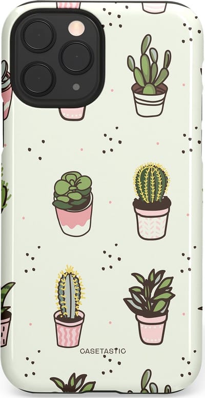 Casetastic Hoesje Geschikt voor Apple iPhone 11 Pro - Stijlvolle Beschermende Duo-layer Case - Familie Cactus
