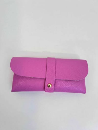 Zonnebrilhoes Bubblegum Roze Mat - Echt leer 100% - 16 x 8 cm - Accessoire - Zonnebril - Brillenkoker - Trendy - Trendsetter Wauw - Fashion Trending Handig Gadget - Sunglasses Wallet - Zon - Lente Zomer - Accessoires - Dames Heren - Kinderen - Vrouw