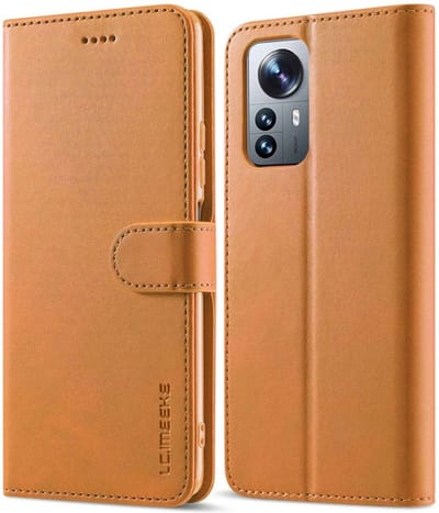 LC.IMEEKE Hoesje - Geschikt voor Xiaomi 12 Lite Hoesje - LC.IMEEKE Luxe Book Case - Bruin