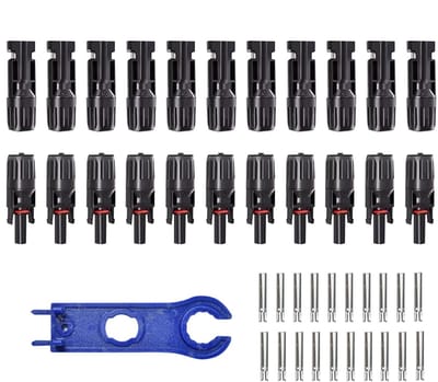 MC4 Solar Connector Kit - Zonnepaneel Connectoren - Zonne-energie Installeren - Waterdichte Verbinding - 13.4 x 11.3 x 4.7 cm