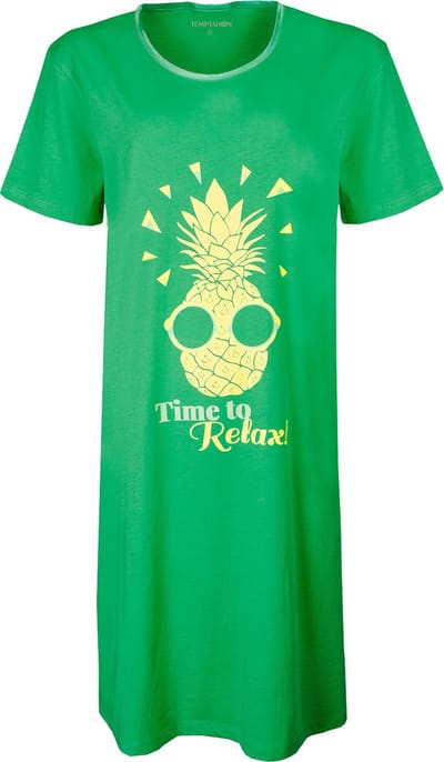 Temptation Dames Nachthemd - Bigshirt - Groen - Maat L