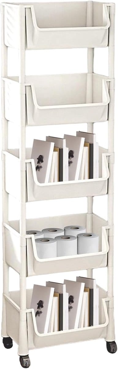 Trolley organizer - Opbergrek op wielen - Ruimte maximaliseren - Meerlaags ontwerp - 12.7 x 23.8 x 12.7 cm