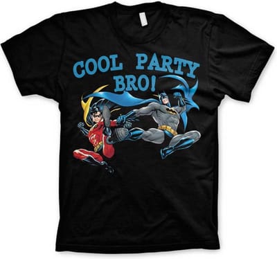 DC Comics Batman Heren Tshirt -S- Cool Party Bro! Zwart