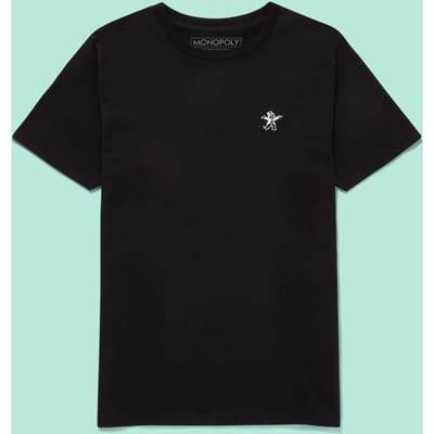 Monopoly Mr Monopoly Embroidered T-Shirt - Black - S